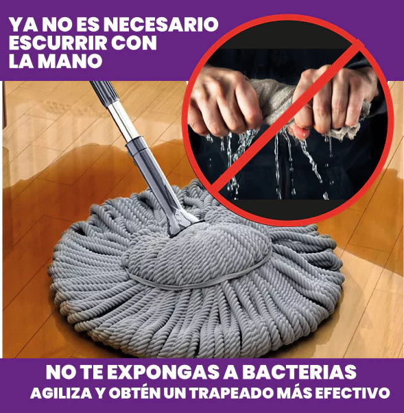 TRAPERO GIRATORIO DE MICROFIBRA AUTO EXPRIMIBLE