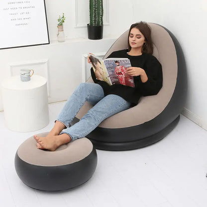 SOFÁ INFLABLE EXTRA CÓMODO CON REPOSAPIÉS