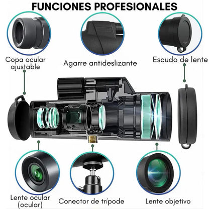 TELESCOPIO MONOCULAR HD DE ALTA POTENCIA - 8KM DE VISIÓN