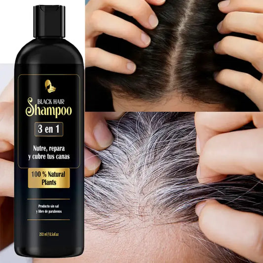 BLACK HAIR DYE SHAMPOO CUBRE CANAS