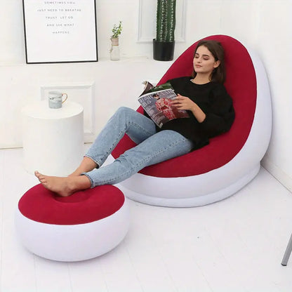 SOFÁ INFLABLE EXTRA CÓMODO CON REPOSAPIÉS