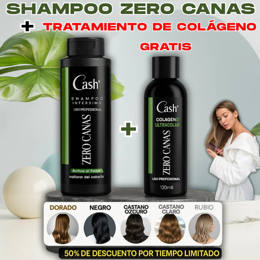 ¡ADIÓS CANAS AL INSTANTE! SHAMPOO ZERO CANAS + TRATAMIENTO DE COLÁGENO GRATIS